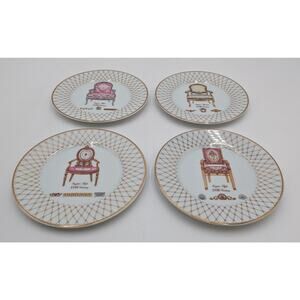 Set of 4 Limoges Porcelain French Chairs Collection Plates 7.5"